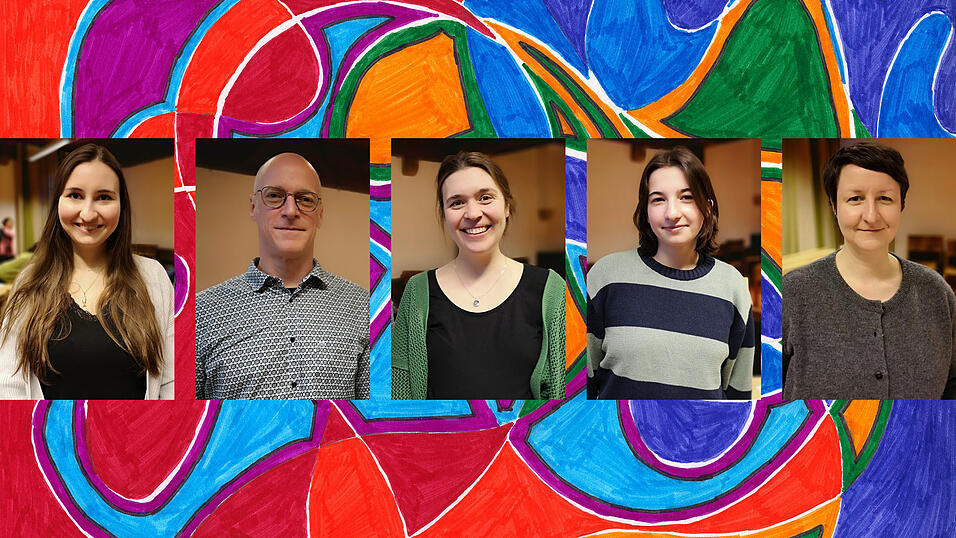 Sie sind Synästhetiker oder forschen dazu: Katrin Kahl, Prof. Dr. Gregor Volberg, Lucia Kloiber, Amelie Schlieben, Leonore Egbert (von links).