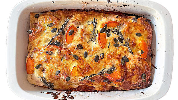 Die fertige Lasagne. Die fertige Lasagne.