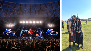 Elfi und ihr Freund in Festivalstimmung (rechts).