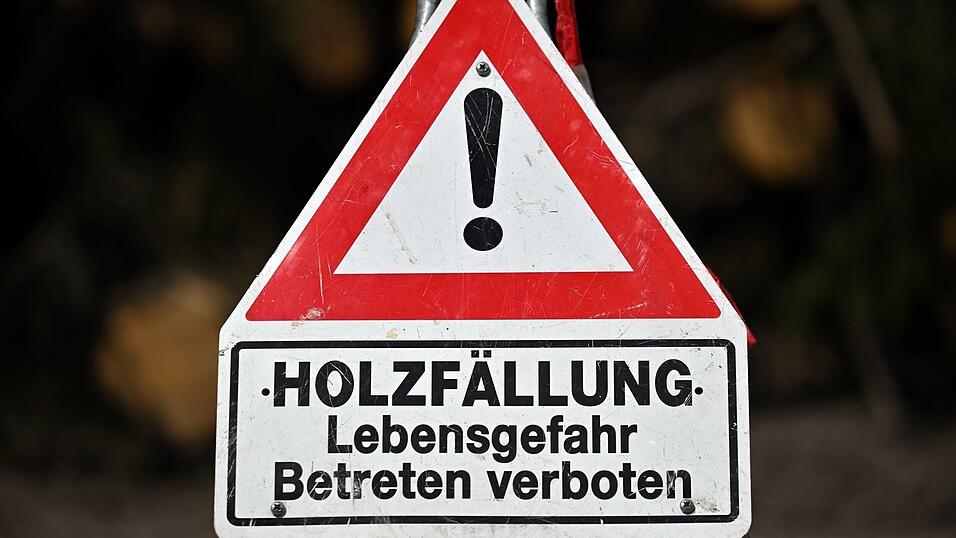 Ein Schild alleine reicht nicht zur Absicherung von Baumf&auml;llarbeiten. (Archivbild)
