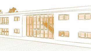 So sah die Entwurfsplanung der Architekten des Büros Raith für den Neubau des Kindergartens einmal aus. In manchen Details nahm der Marktrat wegen der angespannten Kassenlage jetzt Streichungen vor, um damit die Baukosten nach unten zu drücken.