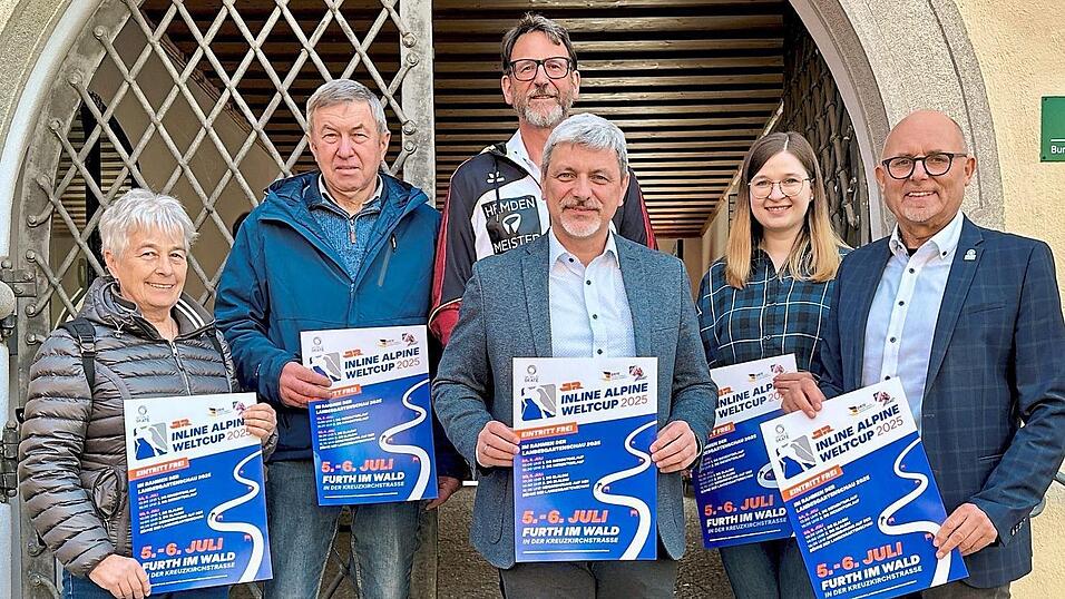 Brigitte Vogl, Erich Wittmann, Peter Schödlbauer, Bürgermeister Bauer, Anna-Lena Fischer und Sigi Zistler (von links) informierten über den Weltcup.
