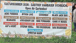 Veranstalter Helmut Renger (links) und Gastgeber Johannes Rahbauer haben gemeinsam das Programm des Open-Air-Gartenfestes in Weihb&uuml;chl zusammengestellt