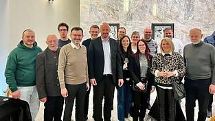 Die Delegation der Stadt Bad K&ouml;tzting beim Empfang in &Scaron;kofja Loka.