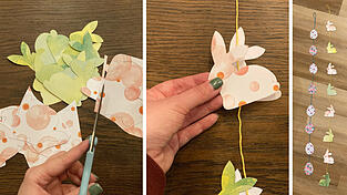 Die Girlanden kann man mit wenig Material basteln.