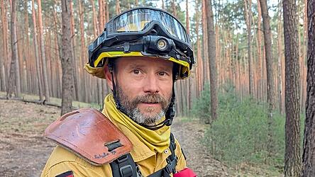 „Dein Körper muss an das Gewicht der Einsatzausrüstung gewohnt sein“: Kurt Schwäger bei der Abschlussübung in Lehnin (bei Berlin).