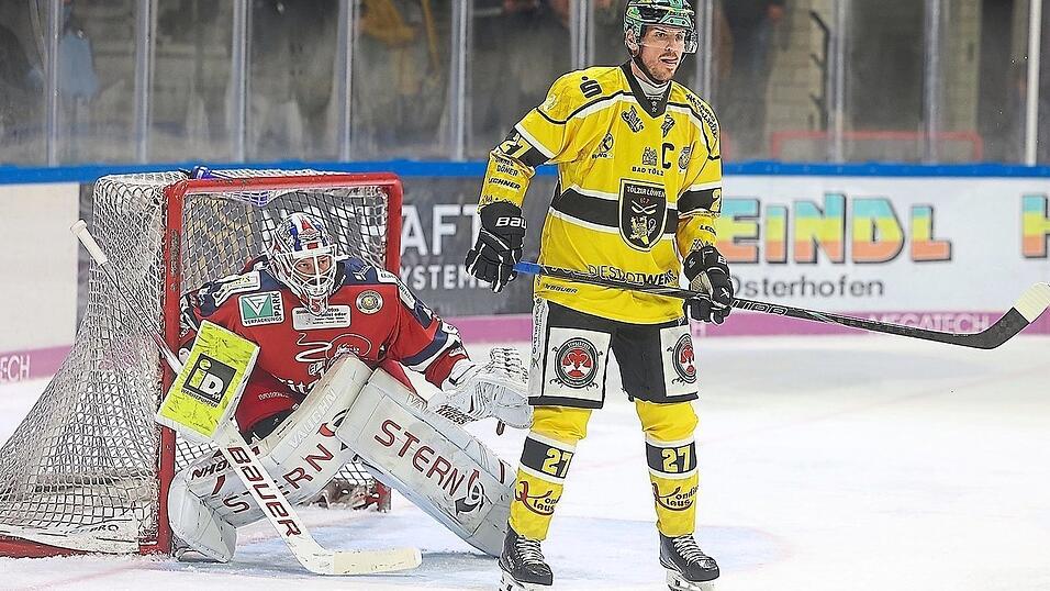 Bereits im ersten Aufeinandertreffen in der Hitzkopf-Arena gab es das Duell zwischen DSC-Torhüter Timo Pielmeier und Sandro Schönberger, Kapitän der Tölzer Löwen.
