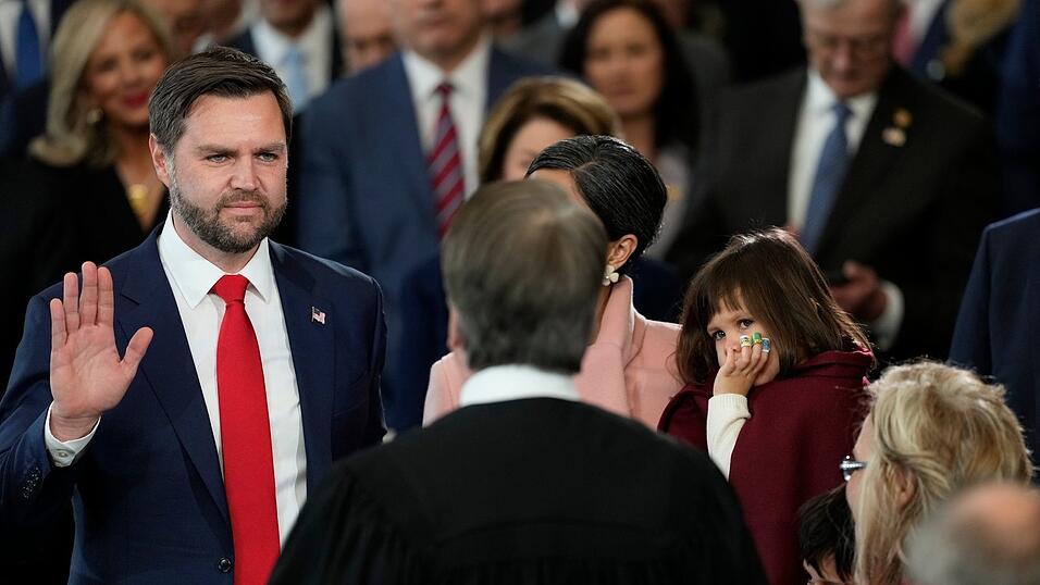 Bei der Vereidigung von JD Vance auch dabei: Eines der drei Kinder von JD und seiner Frau Usha Vance.