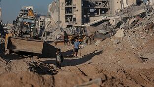 Zerstörte Gebäude südlich der Stadt Gaza. (Archivbild) Zerstörte Gebäude südlich der Stadt Gaza. (Archivbild)