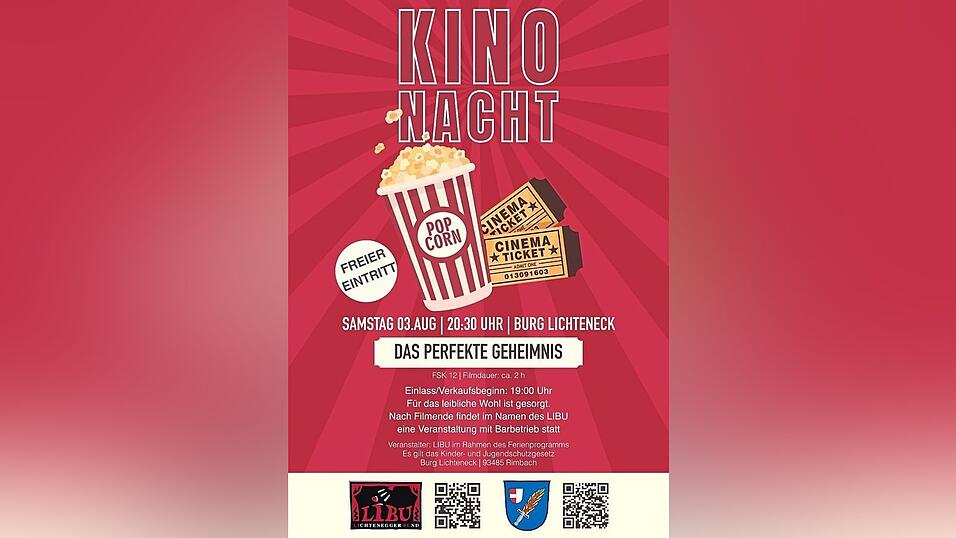 Kinonacht auf Burg Lichteneck: Es wird die Kom&ouml;die 'Das perfekte Geheimnis' gezeigt.