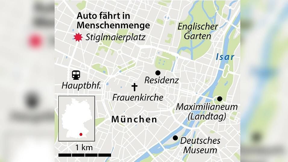 Am Stiglmaierplatz fuhr der 24-Jährige von hinten in die Menschenmenge. Am Stiglmaierplatz fuhr der 24-Jährige von hinten in die Menschenmenge.