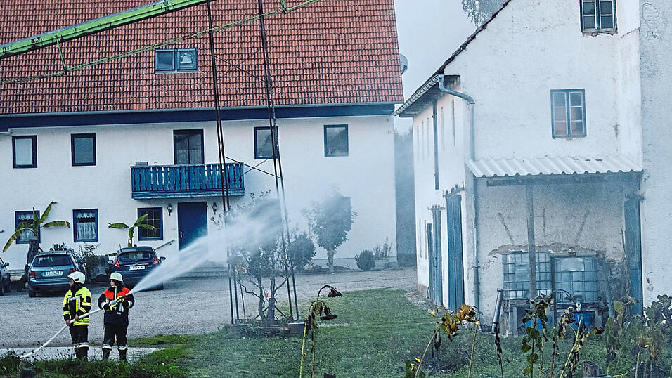 Die Feuerwehr beim 'Außenangriff'.