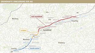 Der Großteil der grundhaften Erneuerung der Autobahn steht noch bevor. Der Großteil der grundhaften Erneuerung der Autobahn steht noch bevor.