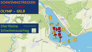 Fürs Schwimmen werden zwei neue Rundkurse gebildet, die vom Ufer besser einsehbar sind.