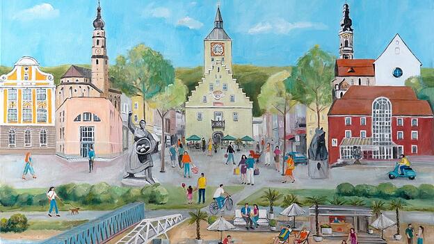 Das bunte Wimmelbild zeigt all das, was Deggendorf so lebens- und liebenswert macht.