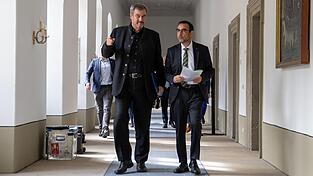 Ministerpräsident Markus Söder (l.) und CSU-Landtagsfraktionschef Klaus Holetschek haben im Kloster Banz wieder große Pläne für den Freistaat verkündet.