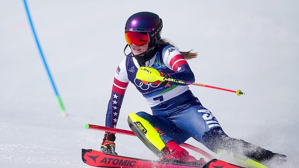 In F&uuml;hrung: Die amerikanische Slalom-K&ouml;nigin Mikaela Shiffrin.