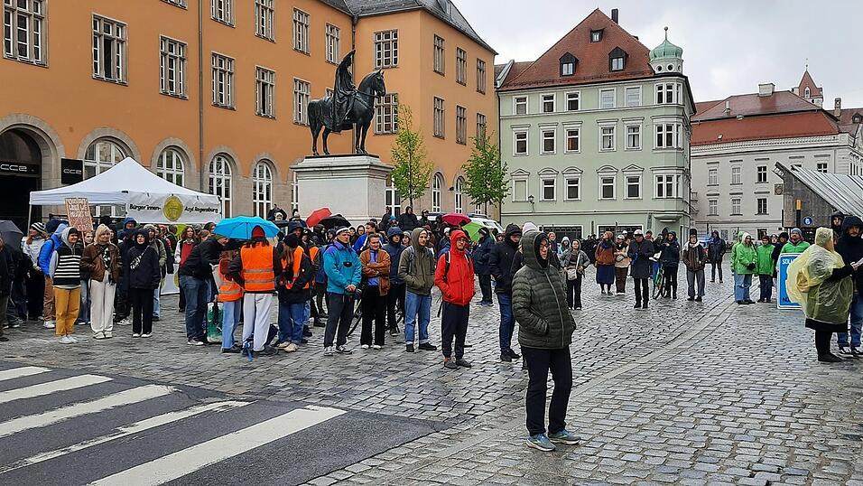 Bis zu 160 Personen beteiligten sich an der Demonstration am Freitag.