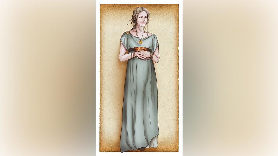 Anhand der Grabbeigaben und einer genetischen Analyse entwarf LZ-Illustratorin Laura Niederbruckner dieses Bild der 'Reichen Bruckbergerin'. Anhand der Grabbeigaben und einer genetischen Analyse entwarf LZ-Illustratorin Laura Niederbruckner dieses Bild der 'Reichen Bruckbergerin'.