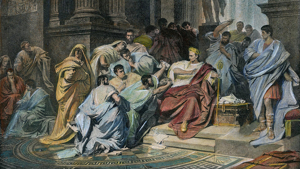 Die Gewalt liegt allem Kulturschaffen zugrunde: der Meuchelmord an Julius C&auml;sar, wie ihn sich der Maler Karl von Piloty vorstellte.