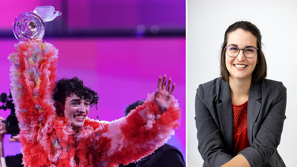 Nemo (links)  ist non-binär und hat den diesjährigen ESC gewonnen. Jasmin Faulsticht (rechts) ist Sozialpädagogin und arbeitet vor allem mit queeren Menschen.