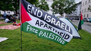 Vor der LMU in München campierten propalästinensische Aktivisten. (Archivbild) Vor der LMU in München campierten propalästinensische Aktivisten. (Archivbild)
