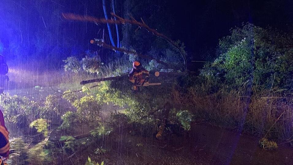 Mehr als 40 Eins&auml;tze hatten die L&ouml;schz&uuml;ge der Landshuter Feuerwehr im Zuge des Unwetters zu absolvieren.
