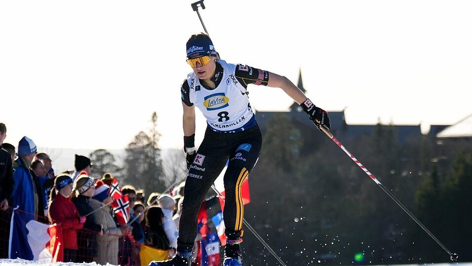 Marlene Fichtner auf der Strecke am Holmenkollen.