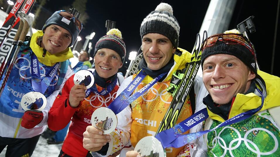 Nachträglich Olympiasieger: Die deutsche Biathlon-Staffel von 2014.
