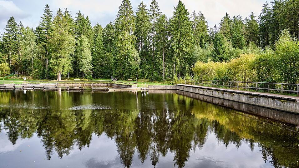 Idyllisch mitten im Wald liegt das Moorbad Fleckl am Rand des Ochsenkopfs im Fichtelgebirge.