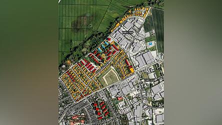 In diesem Gebiet zwischen Schanzlweg und Schlesischer Stra&szlig;e wird das Nahw&auml;rmenetz der SER mit W&auml;rme aus dem Abwasserkanal ausgebaut.