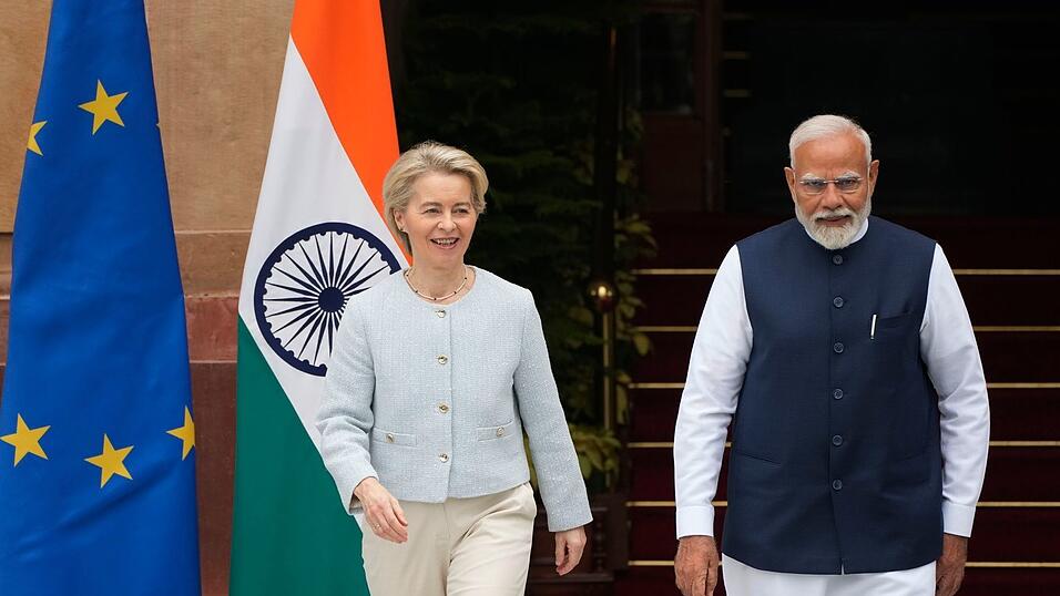 Wollen die Beziehungen zwischen der EU und Indien st&auml;rken: Premierminister Narendra Modi und EU-Kommissionschefin Ursula von der Leyen.