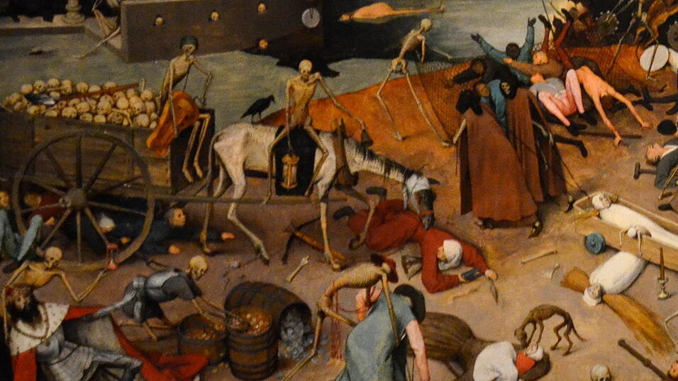 Ausschnitt aus einem Gemälde von Bruegel d.Ä.: Das Wüten der Pest.