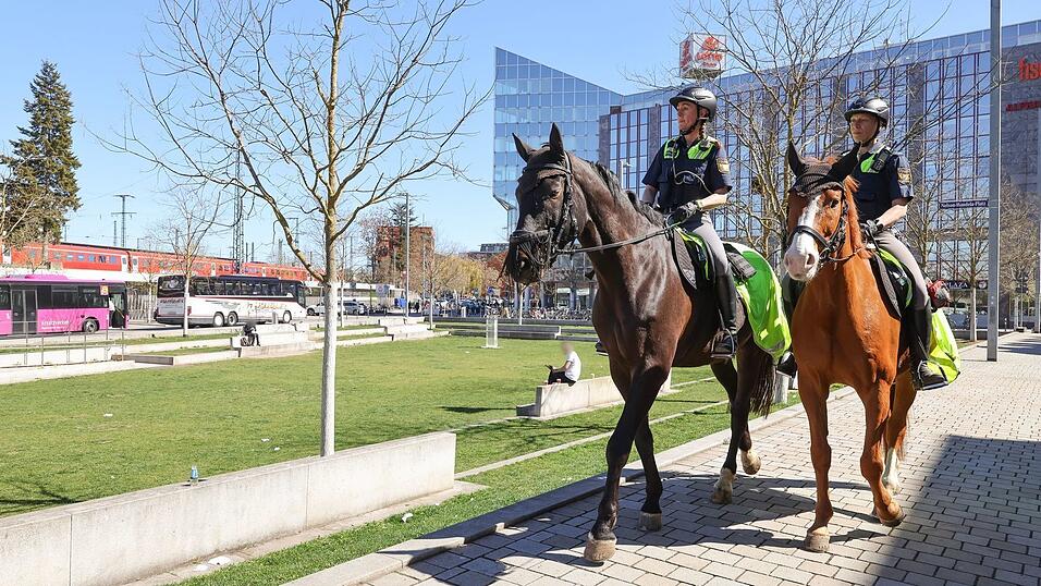 Der Gro&szlig;stadttrubel bringt Remus und Quickly nicht aus der Ruhe. Die beiden Polizeipferde haben daf&uuml;r eine mehrj&auml;hrige Ausbildung durchlaufen.