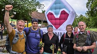 Geschafft! Zieleinlauf beim Gnock im Park im Bodenmaiser Kurpark.