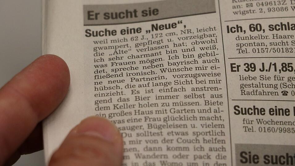 Diese Kontaktanzeige in unserer Tageszeitung stie&szlig; auf &uuml;berw&auml;ltigende Resonanz.