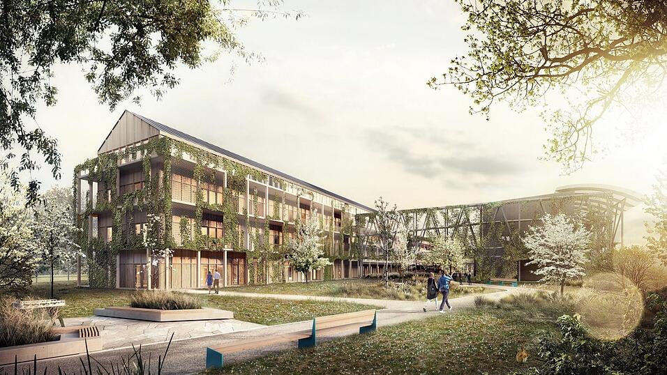 Visualisierung des Anbaus ans Gründerzentrum. So soll es 2026 aussehen. Visualisierung des Anbaus ans Gründerzentrum. So soll es 2026 aussehen.