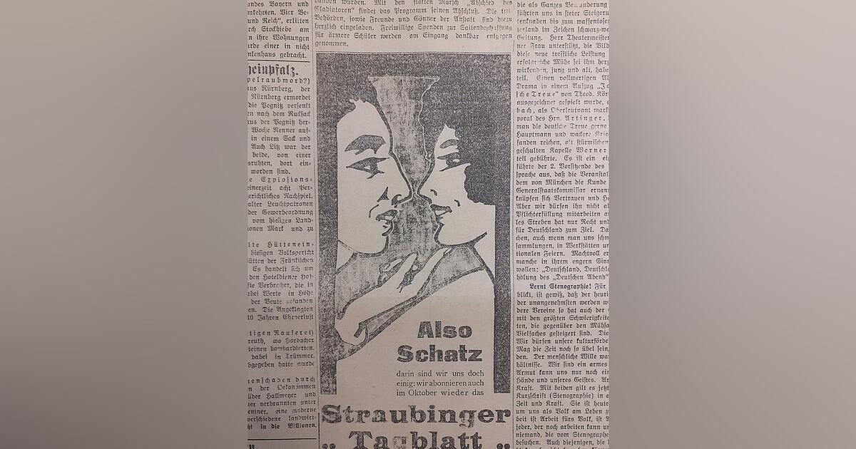 Das Straubinger Tagblatt macht im Jahr 1923 Werbung in eigener Sache