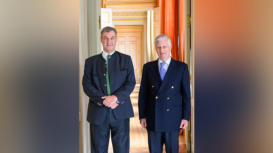 Bei seinem Besuch in Br&uuml;ssel traf S&ouml;der kurz auch K&ouml;nig Philippe von Belgien.