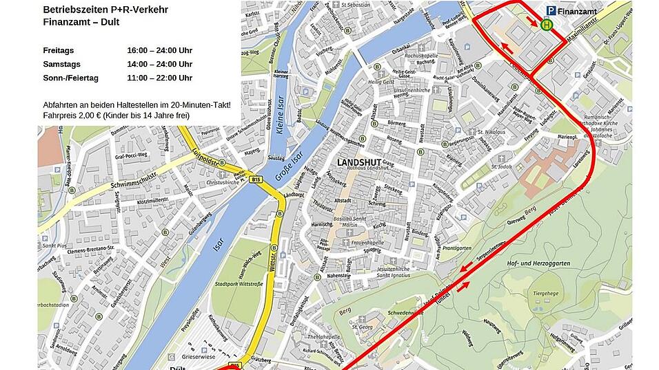 Der Park&Ride-Busshuttle bringt die Besucher im 20-Minuten-Takt direkt zur Grieserwiese. Kostenlose Parkpl&auml;tze gibt es unter anderem direkt an der Haltestelle am Finanzamt.