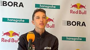 Florian Lipowitz bei der Medienrunde im Teamhotel in Narbonne.