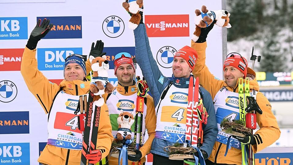 Gemeinsam auf dem Podest und nun Väter: Justus Strelow, Danilo Riethmüller und Johannes Kühn (v.l.). (Archivbild) Gemeinsam auf dem Podest und nun Väter: Justus Strelow, Danilo Riethmüller und Johannes Kühn (v.l.). (Archivbild)