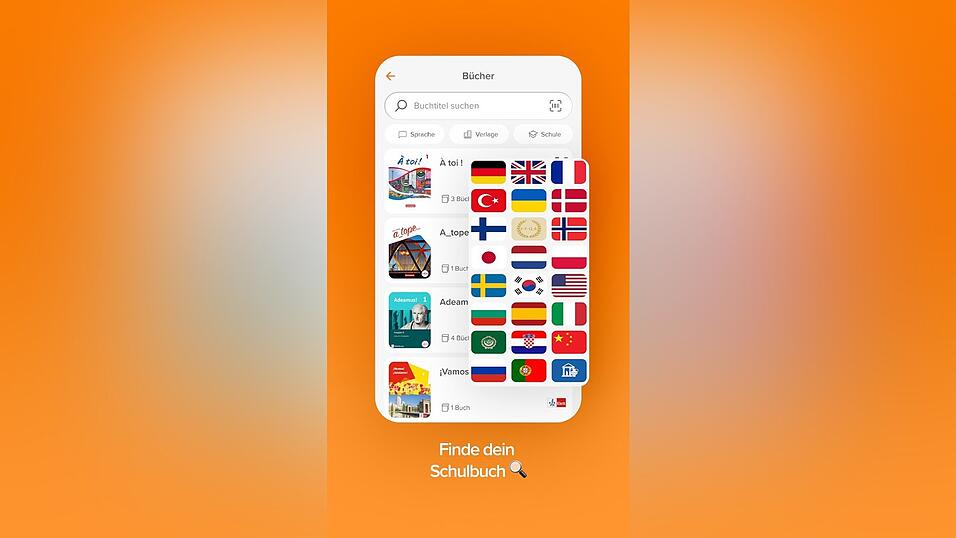 Im Men&uuml; von &bdquo;Phase 6&ldquo; finden sich passende Schulb&uuml;cher.