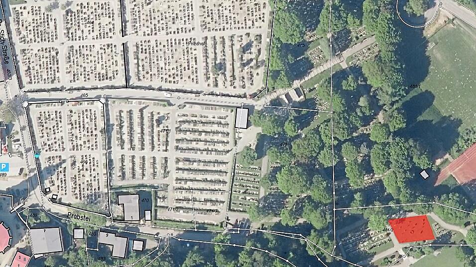 In der rot markierten Fläche sollen Bestattungen bald auch nach besonderem Ritus möglich sein. Das Gesicht eines muslimischen Verstorbenen wird gen Mekka ausgerichtet, zur sogenannten Kaaba blickend. In der rot markierten Fläche sollen Bestattungen bald auch nach besonderem Ritus möglich sein. Das Gesicht eines muslimischen Verstorbenen wird gen Mekka ausgerichtet, zur sogenannten Kaaba blickend.
