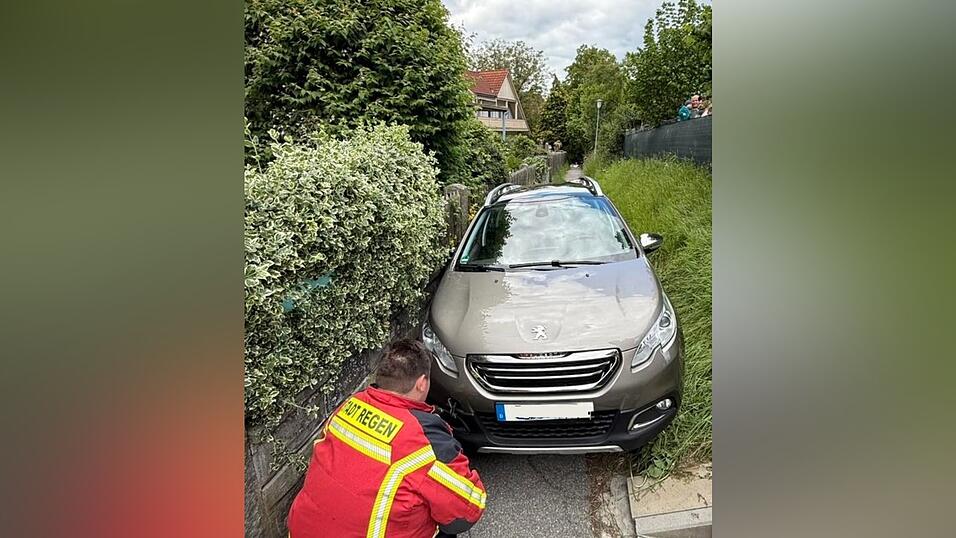 Kein Durchkommen mehr für den 86-Jährigen aus München. Da musste die Regener Feuerwehr ran.