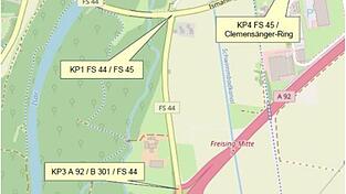 Der Verkehr am neuralgischen Knotenpunkt FS 44/FS 45 soll durch längere Abbiege- und Auffahrtstreifen entzerrt werden.