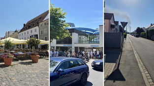 Auf dem Stadtplatz war am Sonntag nur wenig los, vor dem Aquatherm dagegen schon. Auch ein kleiner Brand besch&auml;ftigte die Straubinger Feuerwehr am Wochenende.
