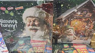 24 Knabbersnacks bis zum Weihnachtsfest.