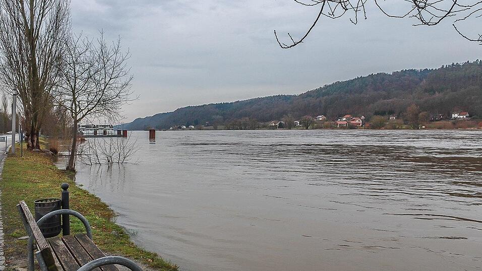 Auch in Vilshofen stieg die Donau &uuml;ber die Ufer.