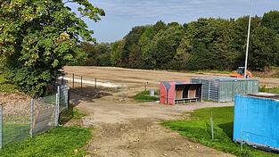 Direkt hinter dem Stadion am Peterswöhrd soll ein neuer Rasenplatz entstehen.